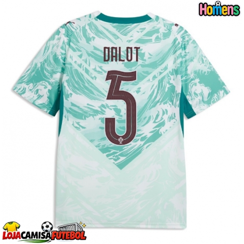 Camisa de Futebol Portugal Diogo Dalot #5 Equipamento Secundário Mundo 2026 Manga Curta